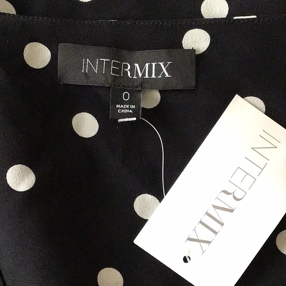 Intermix Silk Polka Dot Mini Dress Tunic Sz 0 XS - Picture 10 of 12